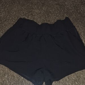 Women's Black Elastic-Waist Shorts